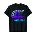 thumbnail image 1 of Girls Volleyball Bump Set Spike Repeat Blue Purple Teen T-Shirt, 1 of 5