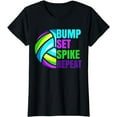 thumbnail image 1 of Girls Volleyball Bump Set Spike Repeat Blue Purple Teen T-Shirt, 1 of 5