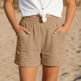 thumbnail image 1 of Girls Volleyball Shorts Pull on Khaki Shorts High Waisted Essentials Shorts 6-7 Years, 1 of 4