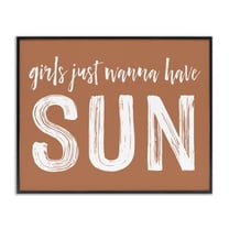 Girls Wanna Have Sun Brown Black Framed Giclee Art, design by Lettered and Lined