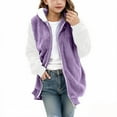 thumbnail image 1 of Warm Girls Hooded Jacket Long Sleeve Cozy Outerwear with Front Pockets Solid Color Winter Coat for Toddler Kids, 1 of 4