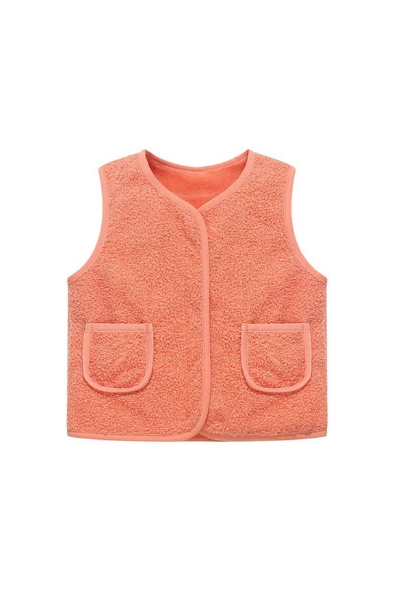 Girls Warm Winter Padded Vest Jacket Softshell Windproof Thermal Insulated Outerwear Coats For Orange,150