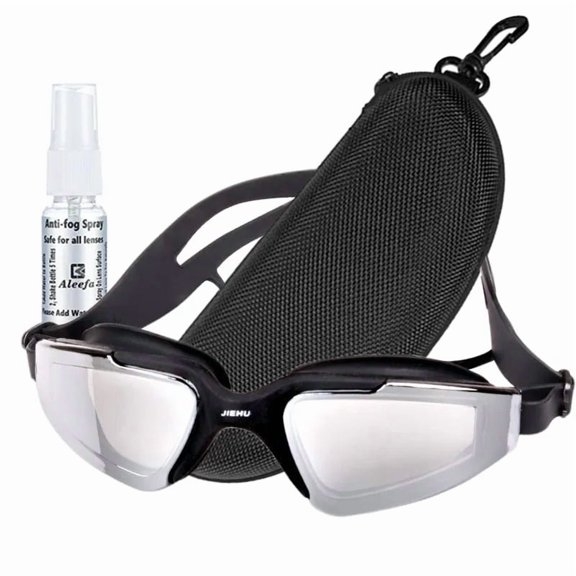 Girls' Waterproof Anti-Fog Swim Goggles Set - with Earplugs, Anti-Fog Spray & Zipper Case