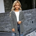 thumbnail image 1 of Girls Waterproof Hooded Jackets Mid to Long Length Solid Rain Jacket Lightweight Soft Lining Kids Windbreaker Rain Coats with Pockets Easy On/Off Design(Grey,5-6 Years), 1 of 5