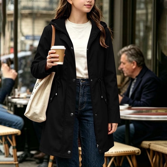 Girls Waterproof Jacket Coats Long Sleeve Hooded Outdoor Outwear Lining Interchange Jacket