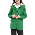 thumbnail image 1 of Girls All Weather Lined Hooded Raincoat Windbreaker Jacket For Outdoor Winter Hiking Camping Warm Thermal Windproof Softshell Coat Girls Winter Jacket Girls and Toddlers' Warm Puffer Coat, 1 of 8