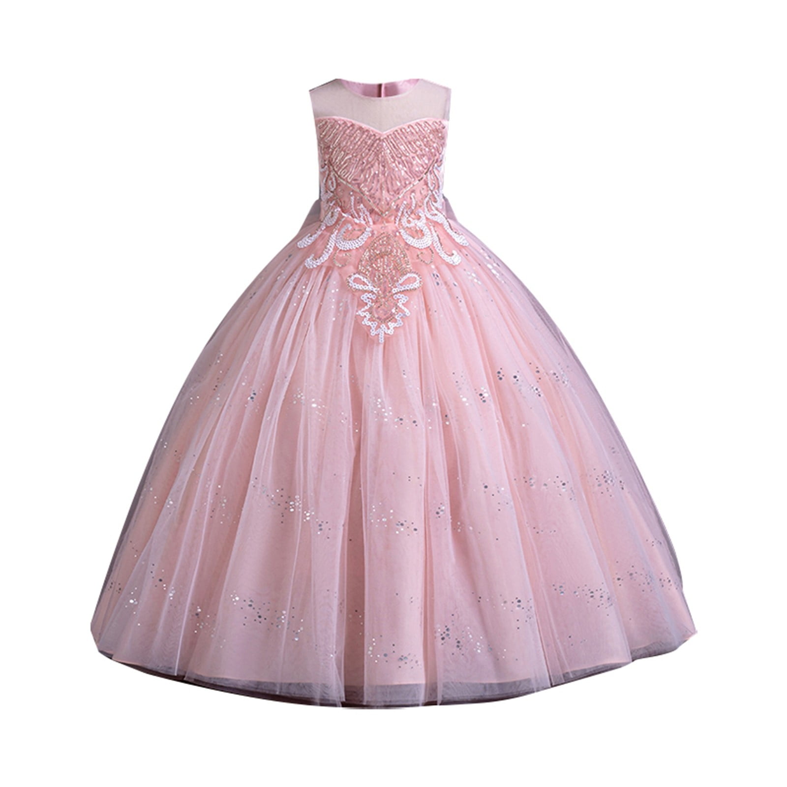 Girls' Wedding Bridesmaid Dress - Embroidered Beads Ankle-Length Party Girls' Wedding Bridesmaid Dress - Embroidered Beads Ankle-Length Party