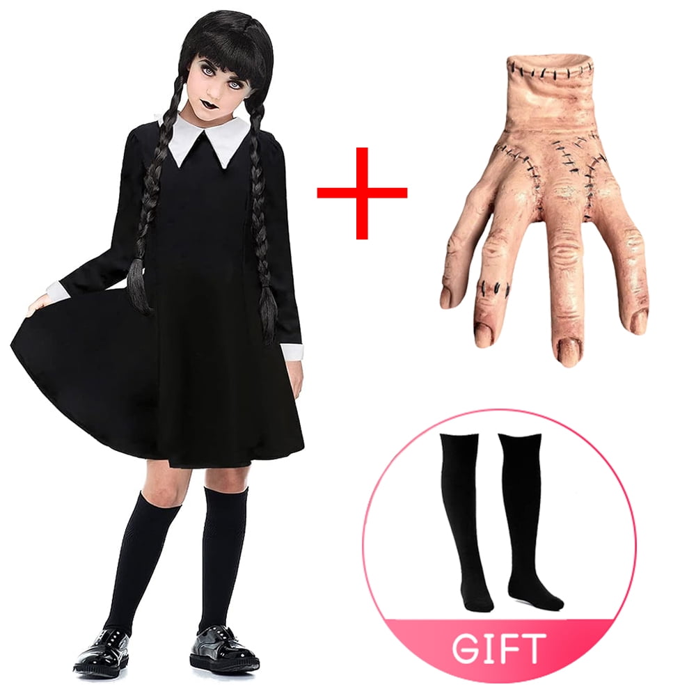 BuySeasons Wednesday Addams Printed Girl Child Halloween Costume - Small