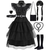 black strapless bodycon dress Midi Textured Kids dress Size:8C/25 Black Maxi Dress, Maxi