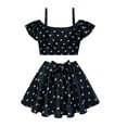 thumbnail image 1 of Girls Wednesday Addams Swimsuit Cute Cartoon Bathing Suits Two Piece Graphics Swimwear for 3-10 Years Kids, 1 of 5