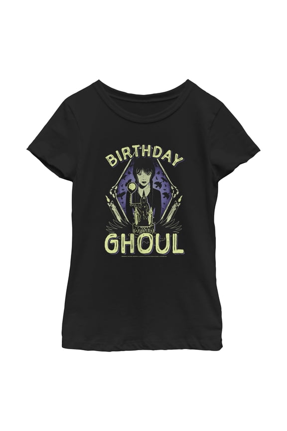 Girls Wednesday Birthday Ghoul T Shirt