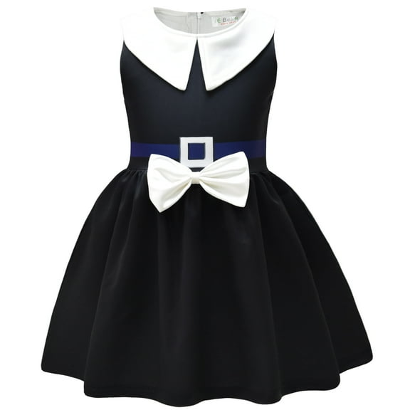 Girls Wednesday Cartoon Dress Sleeveless Halloween Christmas Party Dress