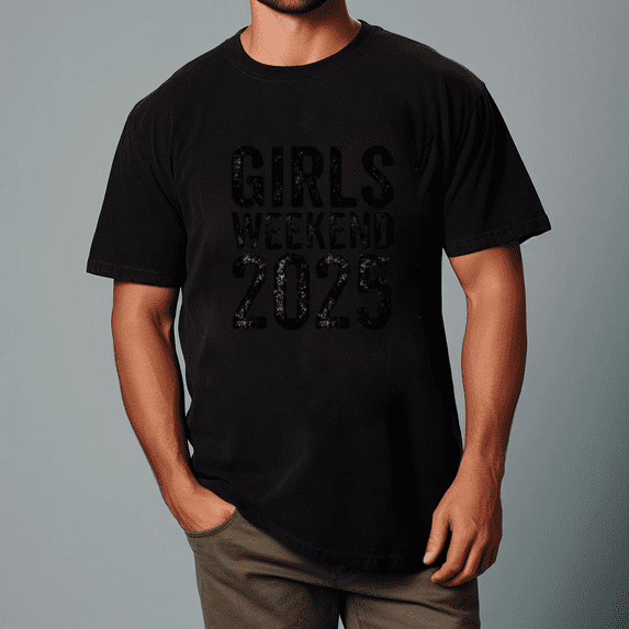 Girls Weekend 2025 Bold Black Ink Fun Event Statement Unisex Tee,S- 5XL