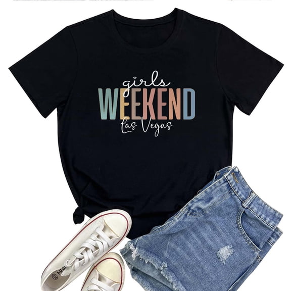 Girls Weekend Las Vegas T-Shirt for Women – Funny Bachelorette Party Graphic Tee, Matching Group Trip Vegas Girls Night Out Top
