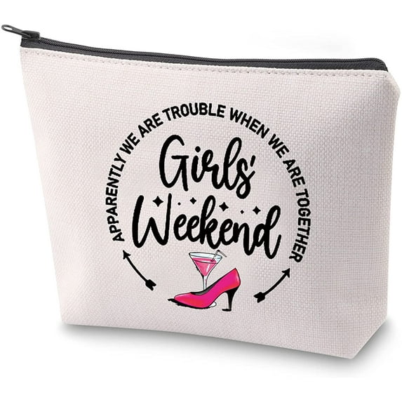 Girls Weekends Survival Kit Bachelorette Party Gift Apparently We Are Trouble When We Are Together Makeup Bag