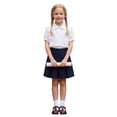 thumbnail image 1 of Girls White Button Up School Blouse For Girls Short Sleeve Tee Top Casual Shirt For School Classic Kids Apparel 3-16Years, 1 of 4