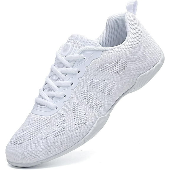 Girls White Cheerleading Cheer Shoes Womens Dance Sneakers Athletic Training Tennis Breathable Competition Walking Shoes