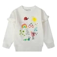 thumbnail image 1 of Girls White Clothes Cute Cartoon Graphic Crewneck Fall Sweatshirts Size 7（185）, 1 of 5