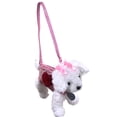 thumbnail image 1 of Girls White Plush Puppy Purse Hand Bag Handbag Stuffed Animal, 1 of 2