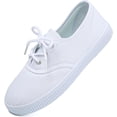 thumbnail image 1 of Girls White Shoes Canvas Comfortable Causal Sneakers for Boys Toddler Kids, 1 of 7