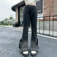 thumbnail image 1 of Girls Wide Leg Baggy Jeans High Waisted Ripped Denim Pants Fashion Lightweight Athletic Pants Y2K Preppy Pants 6-14 Years Boys Straight Leg Jeans Size 10, 1 of 9
