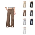 thumbnail image 1 of Girls Wide Leg Cargo Joggers with Drawstring Elastic High Waist, Loose Fit Sweatpants with Pockets for Outdoor Athletic Running – Ages 4-14Y, 1 of 6