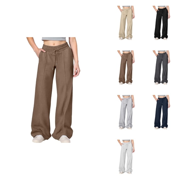 Girls Wide Leg Cargo Joggers with Drawstring Elastic High Waist, Loose Fit Sweatpants with Pockets for Outdoor Athletic Running – Ages 4-14Y
