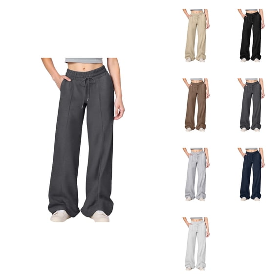 Girls Wide Leg Cargo Joggers with Drawstring Elastic High Waist, Loose Fit Sweatpants with Pockets for Outdoor Athletic Running – Ages 4-14Y