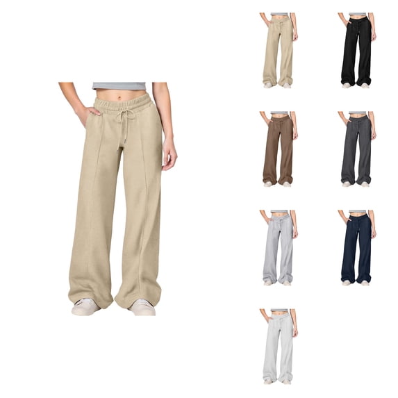 Girls Wide Leg Cargo Joggers with Drawstring Elastic High Waist, Loose Fit Sweatpants with Pockets for Outdoor Athletic Running – Ages 4-14Y
