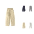 thumbnail image 1 of Girls Wide Leg Culottes Pants – Loose Fit Cotton Linen Palazzo Trousers with Elastic Waist for Big Kids & Teens, Soft Comfortable Everyday Capri Wear, 1 of 4