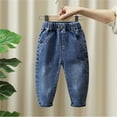 thumbnail image 1 of Girls' Wide Leg Denim Jeans | Comfortable & Fashionable Straight Leg Pants | Stylish Loose Fit Trousers for Children Ages 1-7, 1 of 3