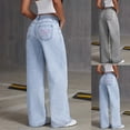 thumbnail image 1 of Girls Wide Leg Jeans Bow High Elastic Waisted Denim Pants Y2K Baggy Jeans with Pockets 8-14 Years Trendy Stylish, 1 of 8