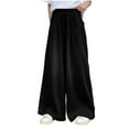 thumbnail image 1 of Girls'Wide Leg Jeans Elastic Waisted Baggy Trousers Streetwear Casual Loose Denim Pants with Pocket Size 5-15, 1 of 5