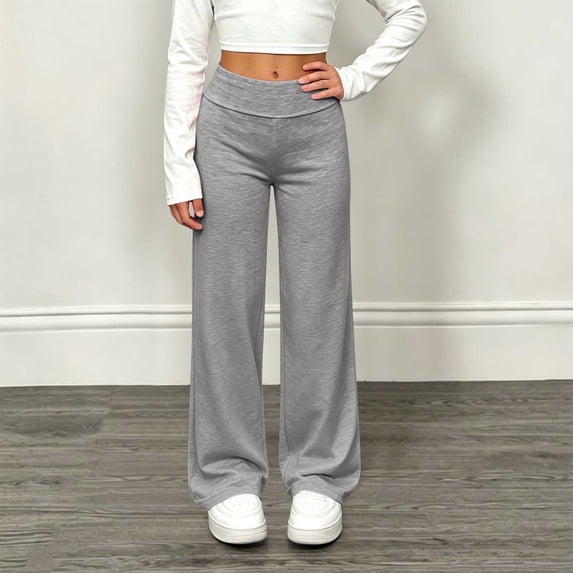 Girls Wide Leg Lounge Pants High Waisted Yoga Sweatpants Casual Loose Fit Flowy Trousers Comfy Bottoms for Workout Gym Lounging and Everyday Comfort Wear Back to School