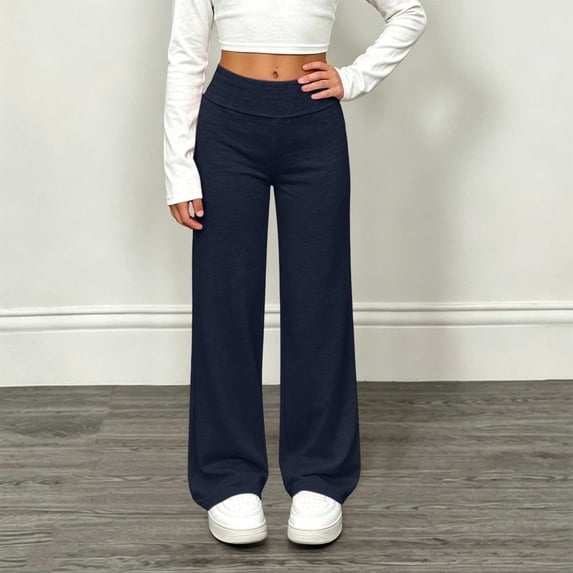 Girls Wide Leg Lounge Pants High Waisted Yoga Sweatpants Casual Loose Fit Flowy Trousers Comfy Bottoms for Workout Gym Lounging and Everyday Comfort Wear Back to School