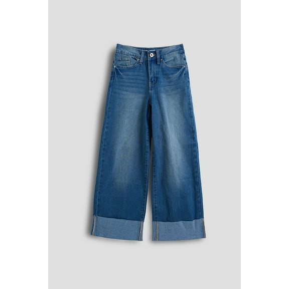 YMI Jeans Girls Wide Leg Mega Cuff Raw Hem