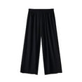 thumbnail image 1 of Girls Wide Leg Pants Elastic Waisted Casual Trousers for Kids Fall Spring Flowy Loung𝐞 Stretchy Palazzo Pants, 1 of 3