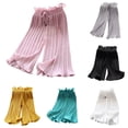 thumbnail image 1 of Girls Wide Leg Pants for Kids Lightweight Casual Elastic Waist Straight Loose Trousers Girls Clothing, 1 of 6