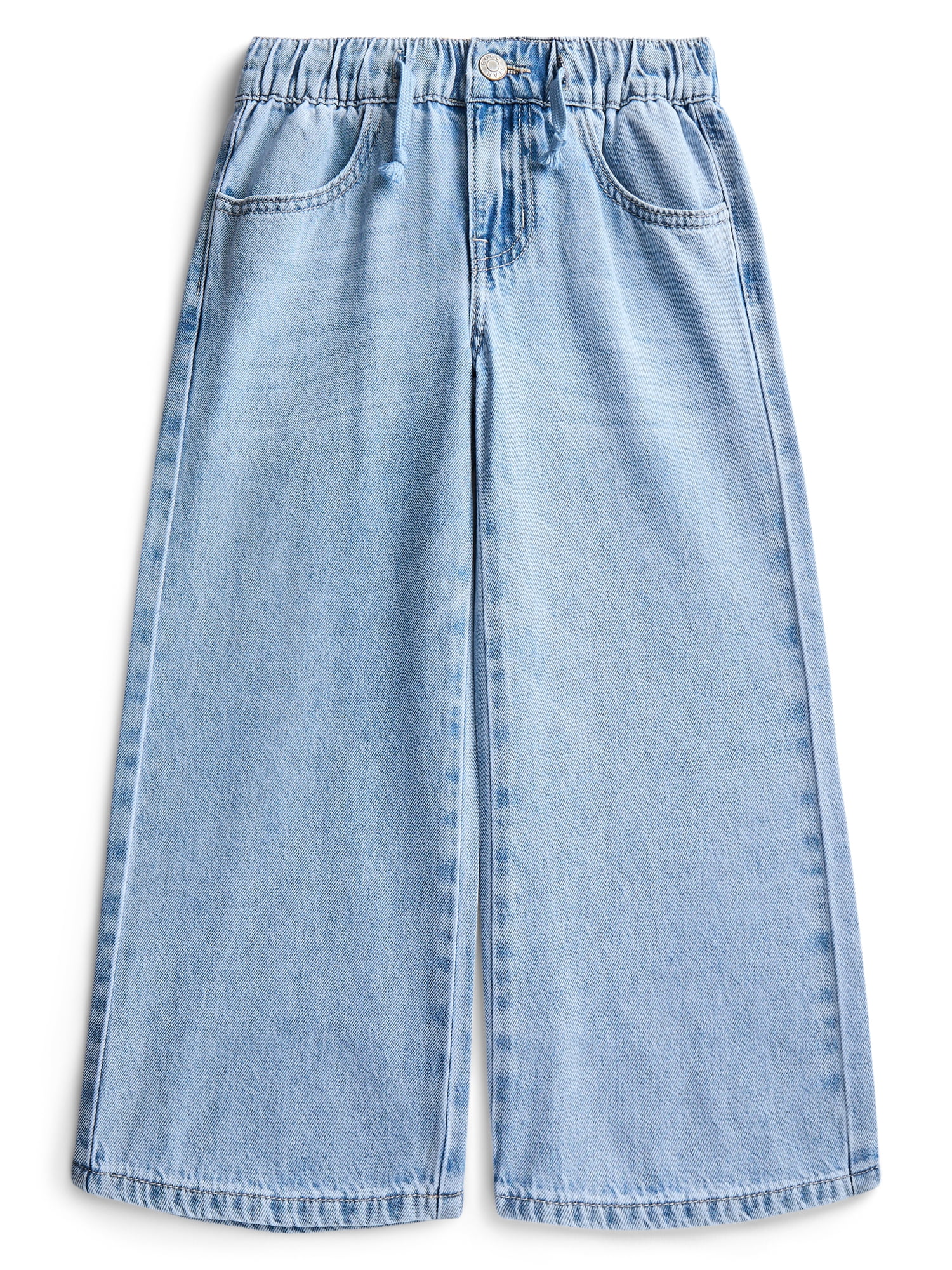 Gogo Star Girls Wide Leg Pull-On Jeans, Size 5–18