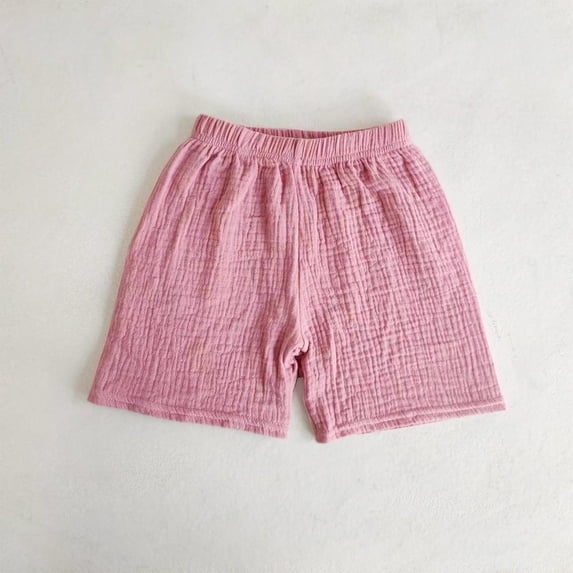 Girls Wide Leg Shorts 1-9 Years Toddlers Kids Lightweight Casual Solid Color Elastic High Waisted Breathable Going-Out Loungewear Short