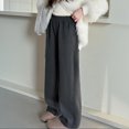thumbnail image 1 of Girls Wide Leg Sweatpants Baggy Elastic High Waisted Casual Preppy Trousers Cute Teen Girls School Uniform Pants Black 13-14 Years, 1 of 9