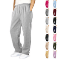 thumbnail image 1 of Girls Wide Leg Sweatpants Kids Baggy Casual Elastic Waist Track Sweat Pants with Pockets Y2k Streetwear Light Gray 120, 1 of 6