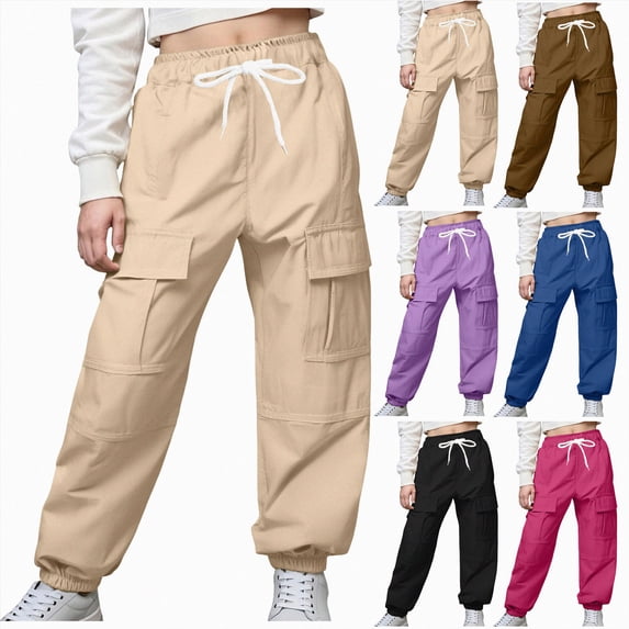 Girls Wide Straight Leg Loose Sweatpants Elastic Waist Drawstring Jogger Pants 6-12 Months 12-24 Months 2t 3t 4t 5t 6t 7t 8t 9t Children(Brown,9-10 Years)