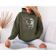 thumbnail image 1 of Girls Will Be Girls Hoodie, Funny Witch Halloween Hooded Sweatshirt, Green Witch Spooky Season Pullover, Retro Halloween Womens Shirt, 1 of 4