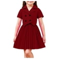 thumbnail image 1 of Girls Wine 2 Piece Set | Blazer Vest & Pleated Skirt Outfit for Kids Kids | Soft Stretch Church & Birthday Party Dress | Play Clothes for Girls (2T-8 Years),Size 7-8 T, 1 of 6