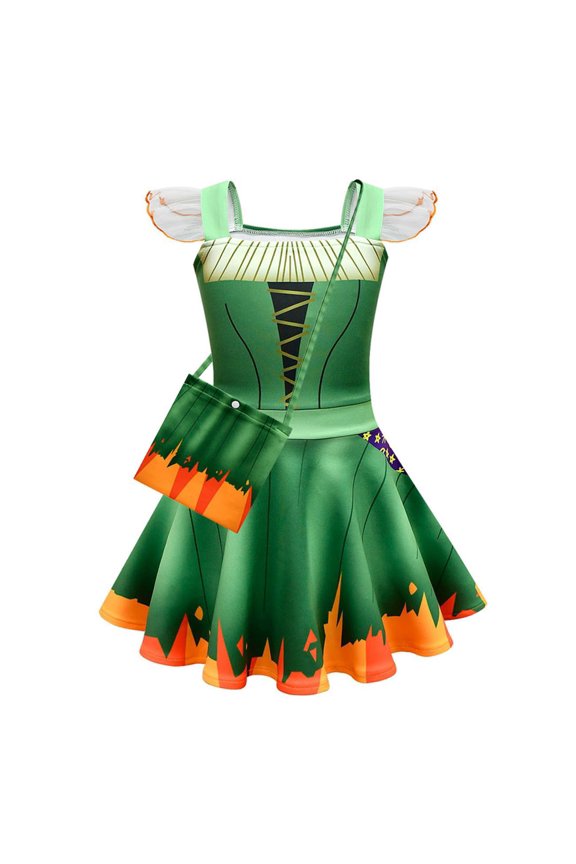 Girls Winifred Sanderson Witch Costume Dress Cartoon Princess Dress