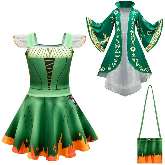 Girls Winifred Sanderson Witch Dress Halloween Cosplay Costume 4-10Y