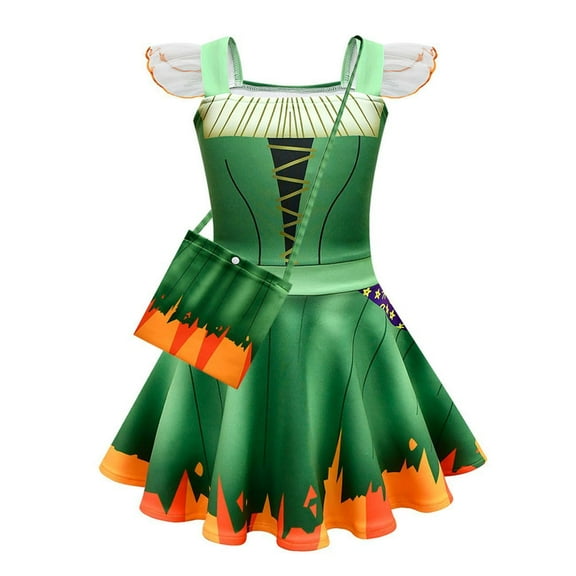 Girls Winifred Sanderson Witch Dress Halloween Cosplay Costume 4-10Y
