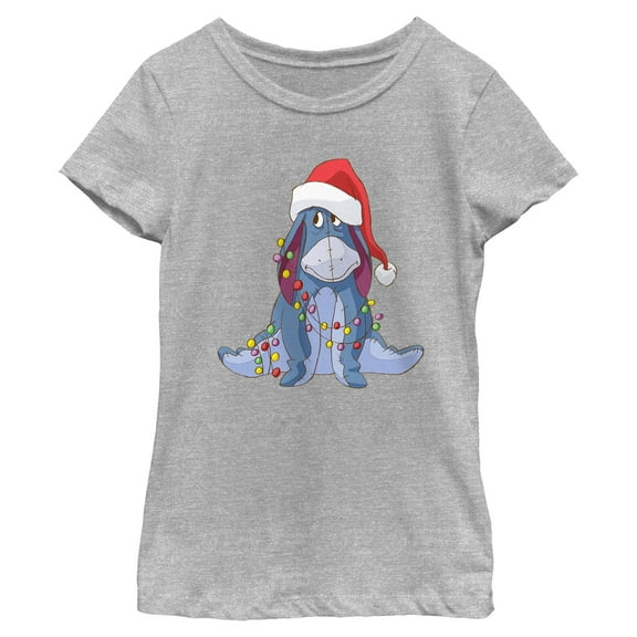 Girls Winnie the Pooh Eeyore Christmas Lights Tangle T Shirt
