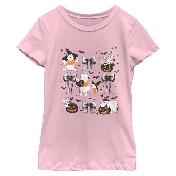 Girls Winnie the Pooh Halloween Bear And Friends Theme Bows T Shirt